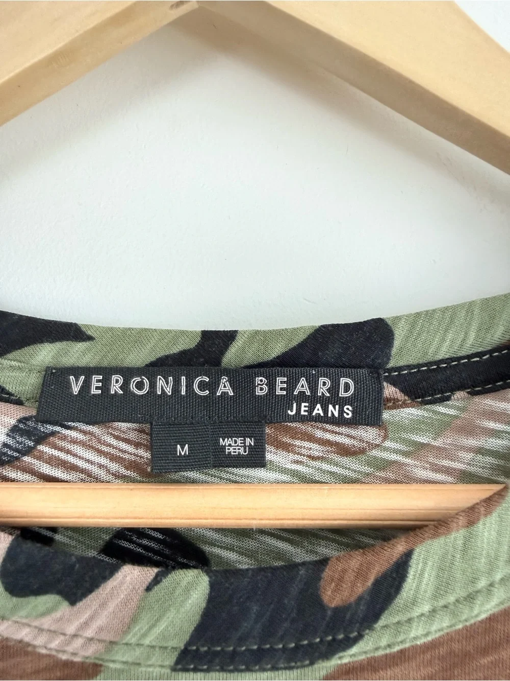 Veronica Beard Porter Camo Long Sleeve Tee